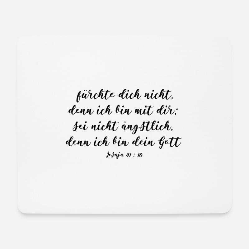 Jesaja 41 10 fürchte dich nicht ich bin mit dir - Mousepad (Querformat) - Weiß