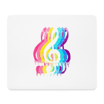 Musicien clef clé de sol musique - Tapis de souris (format paysage) - blanc - Devant