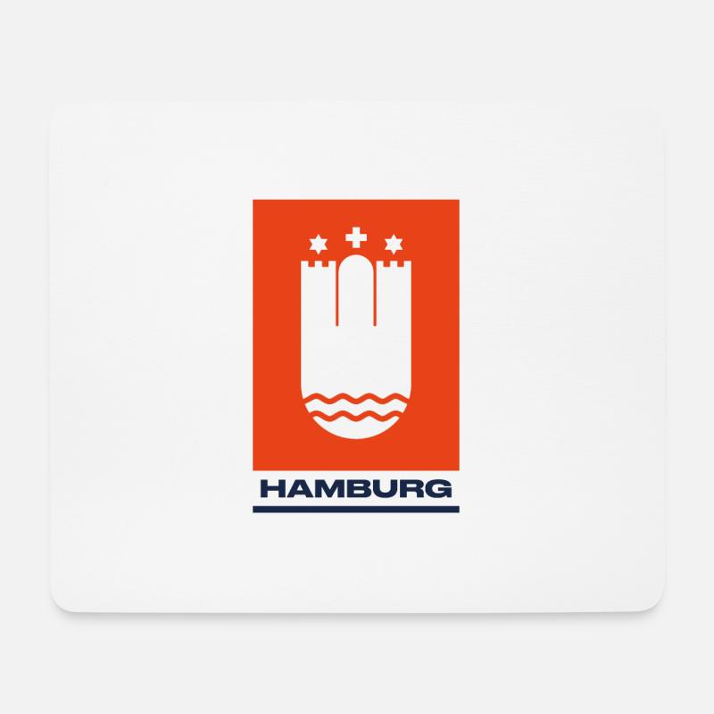 Hamburg Logo Wappen Rot Blau - Mousepad (Querformat) - Weiß