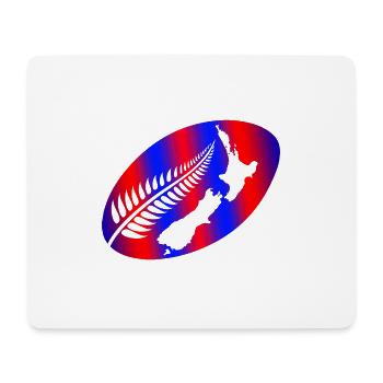 Idée cadeau fougère argentée Rugby Aotearoa Nouvelle-Zélande - Tapis de souris (format paysage) - blanc - Devant