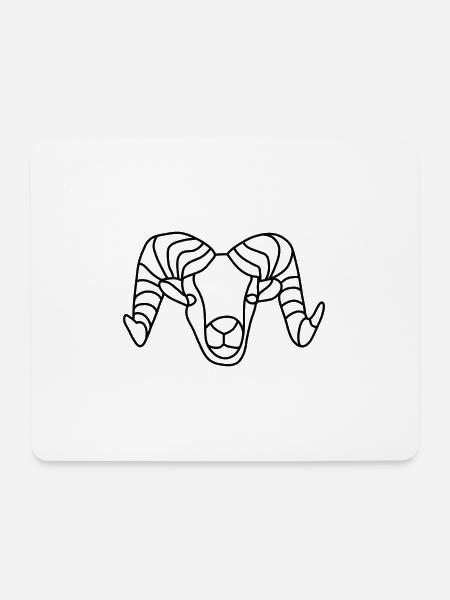 Widder - Sternzeichen Aries - Mousepad (Querformat) - Weiß