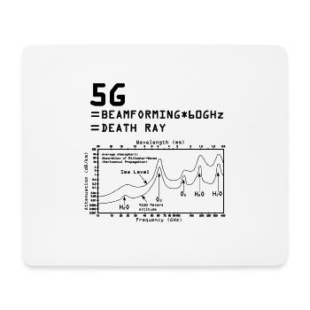 5G Beamforming Death Ray Funny - Mouse Pad (horizontal) - white - Front