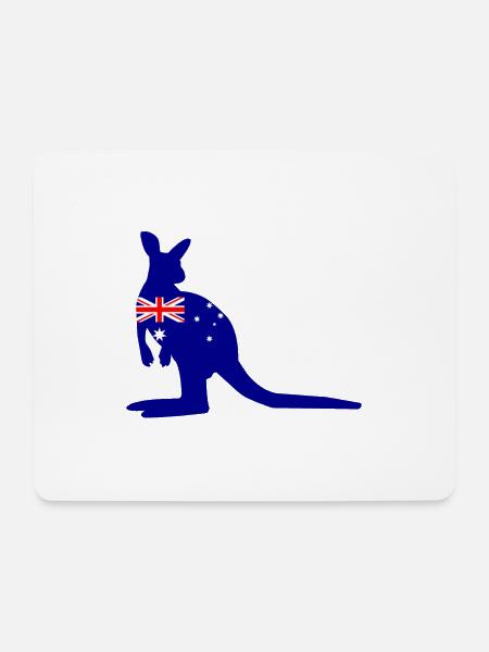 Känguru australische Flagge - Mousepad (Querformat) - Weiß