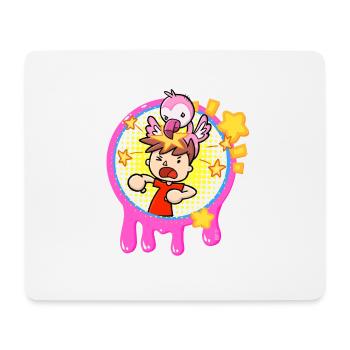 Flamingo Schleim Cartoon - Mousepad (Querformat) - Weiß - Vorne