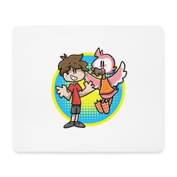 Flamingo und Kinderkarikatur - Mousepad (Querformat) - Weiß - Vorne
