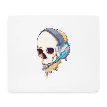 Casque de jeu crâne gamer cadeau squelette - Tapis de souris (format paysage) - blanc - Devant