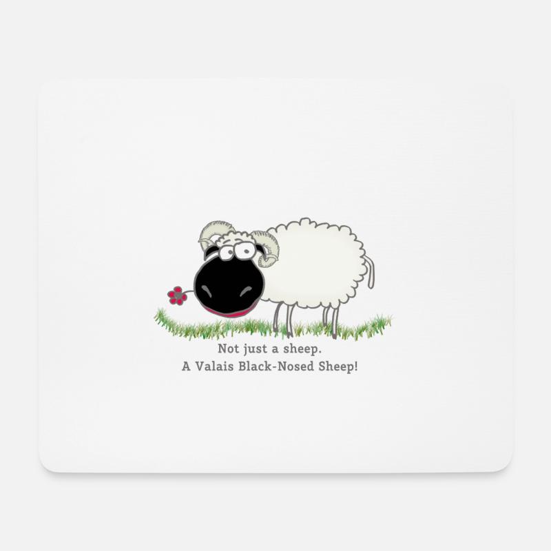 black nose sheep - Mousepad (Querformat) - Weiß