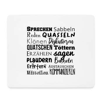 Sprechwörter schwarz - Mousepad (Querformat) - Weiß - Vorne
