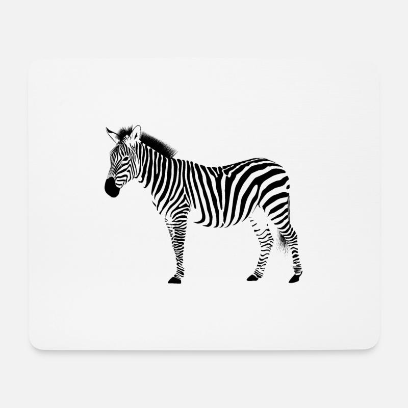 Zebrastreifen - Tier - Urlaub - Afrika - Mousepad (Querformat) - Weiß
