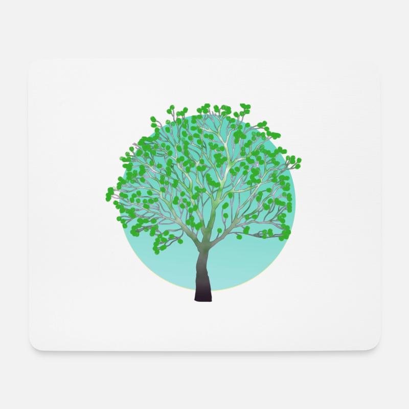 Grüner Baum im Frühling - Mousepad (Querformat) - Weiß