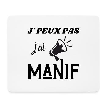 T-shirt j'peux pas j'ai manif humour rebelle - Tapis de souris (format paysage) - blanc - Devant