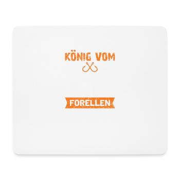 König vom Forellenpuff Angler Forellen Geschenk - Mousepad (Querformat) - Weiß - Vorne