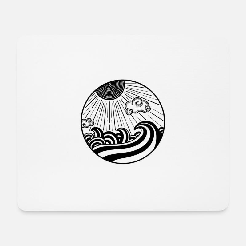 Scène de l'océan - Tapis de souris (format paysage) - blanc