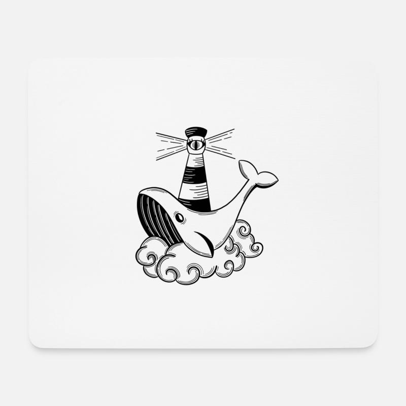 Baleine sur Cloud Nine - Tapis de souris (format paysage) - blanc