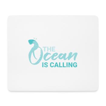 The Ocean Is Calling Surfer Diver Gift Idea - Mouse Pad (horizontal) - white - Front