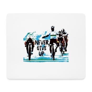 never give up - cyclisme - Tapis de souris (format paysage) - blanc - Devant