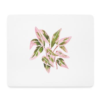 Triostar Stromanthe Aquarell Rosa Blätter - Mousepad (Querformat) - Weiß - Vorne
