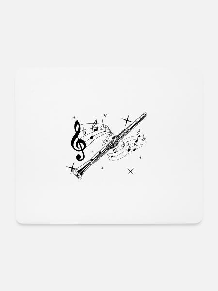 Querflöte Musik | Flötist Musikinstrument Geschenk - Mousepad (Querformat) - Weiß