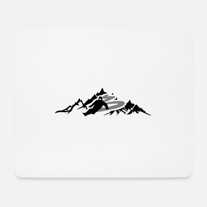 Snowboard Skifahren snowboardfahrer Wintersport - Mousepad (Querformat) - Weiß