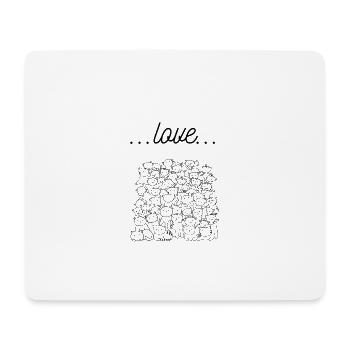 cat love - Mouse Pad (horizontal) - white - Front