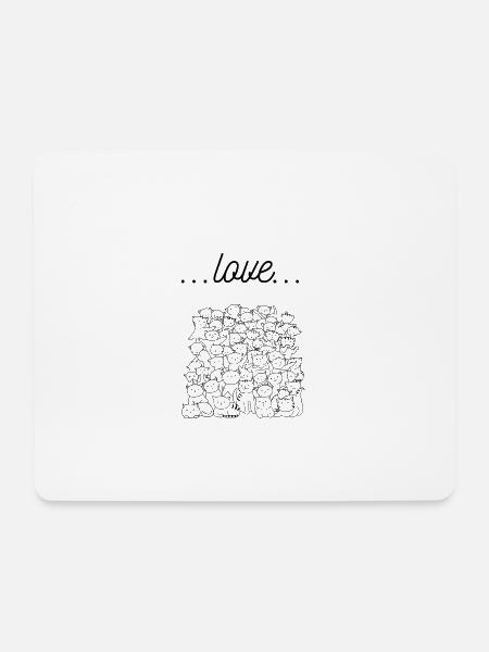 cat love - Mouse Pad (horizontal) - white