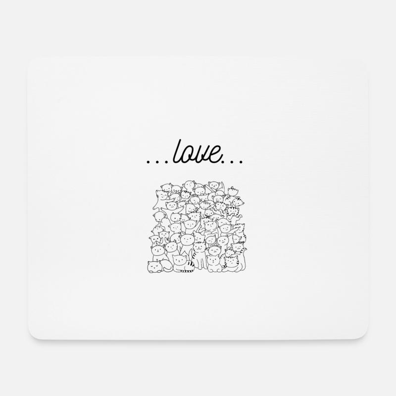 cat love - Mousepad (Querformat) - Weiß