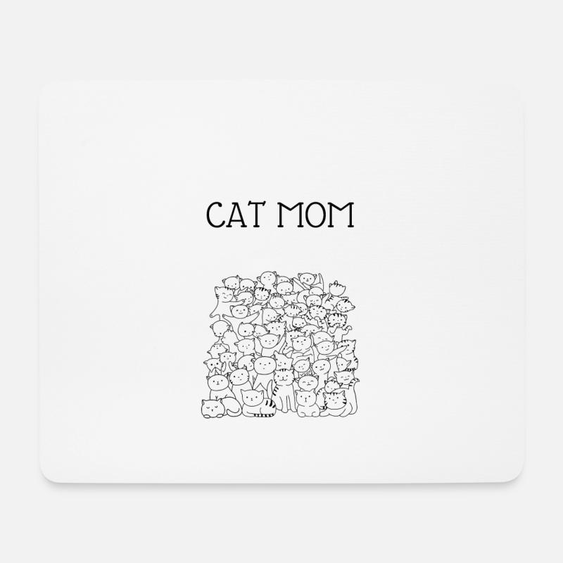 CAT MOM - Mousepad (Querformat) - Weiß