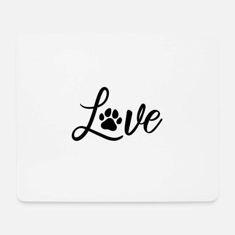 love, Hundeliebe, Pfote - Mousepad (Querformat) - Weiß
