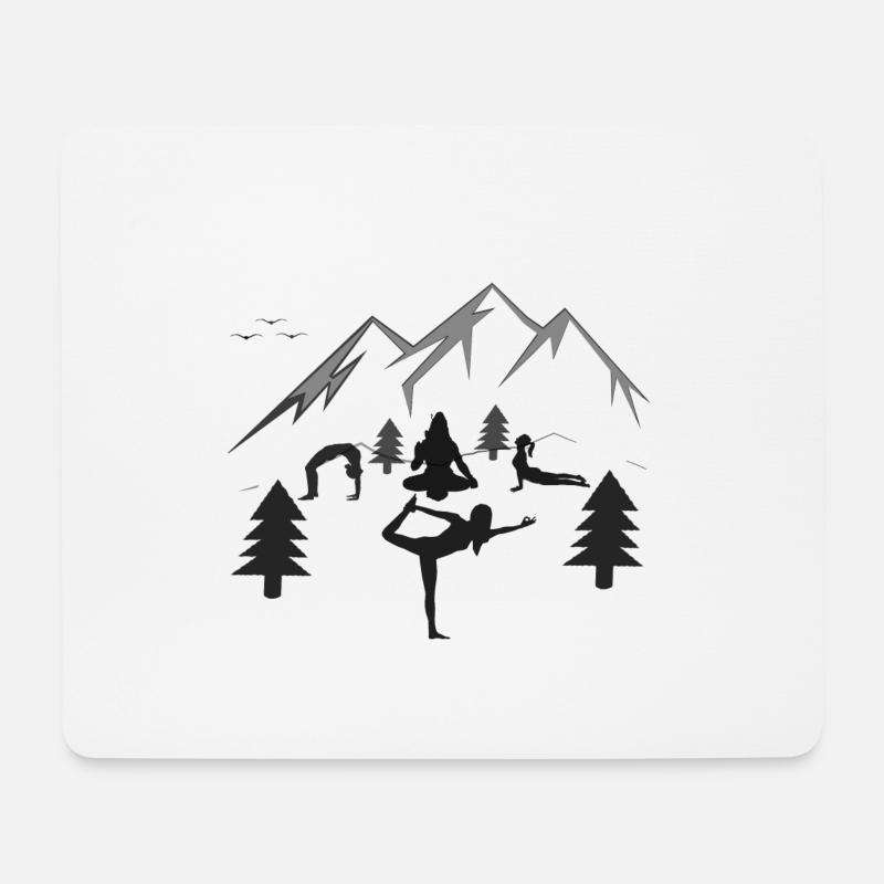 Shiva mit 3 Yoginis - Mousepad (Querformat) - Weiß