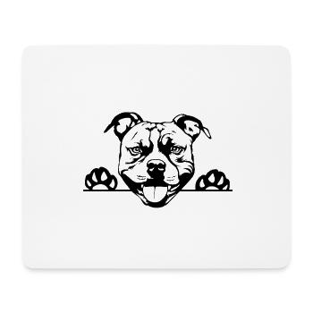 Pitbull - Tapis de souris (format paysage) - blanc - Devant