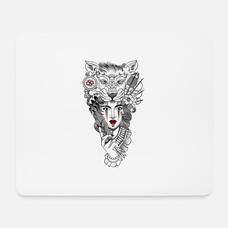 Japanische Kunst - Mousepad (Querformat) - Weiß