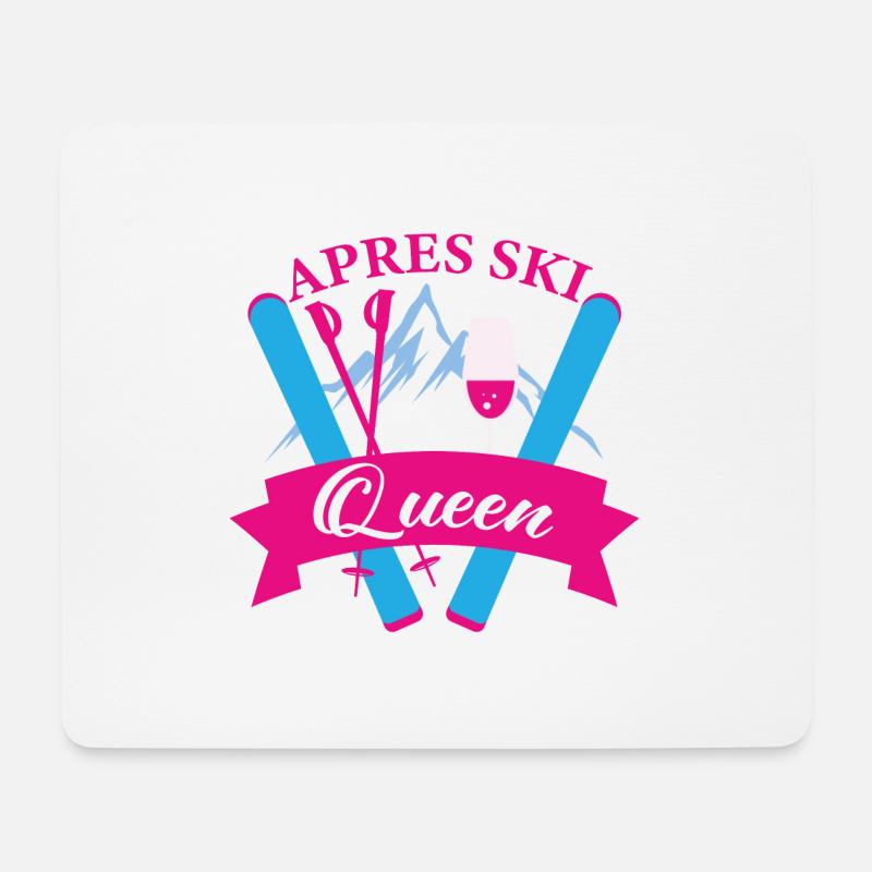 Apres ski Queen Skifahren Berge Geschenk - Mousepad (Querformat) - Weiß