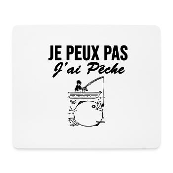 Je peux pas j ai pêche poisson - Tapis de souris (format paysage) - blanc - Devant