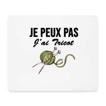 Je peux pas j ai tricot - Tapis de souris (format paysage) - blanc - Devant