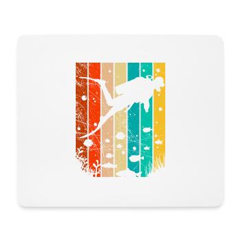 Retro Taucher Korallen Unterwasserwelt Geschenk - Mousepad (Querformat) - Weiß - Vorne