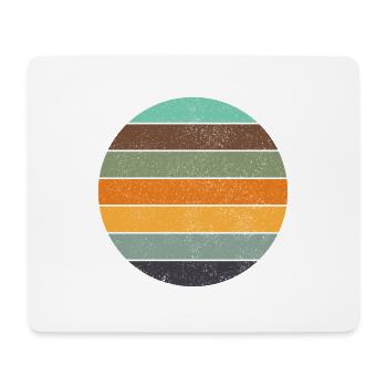 Retro Regenbogen Sunset Blau - Mousepad (Querformat) - Weiß - Vorne