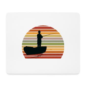 Pêcheur vintage - Tapis de souris (format paysage) - blanc - Devant