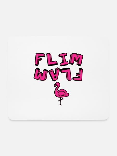 Flim Flam Flamingo - Mouse Pad (horizontal) - white