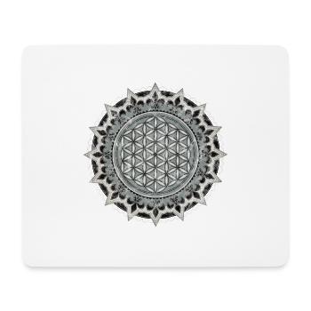 Blume des Lebens, Yoga, Heilige Geometrie, vintage - Mousepad (Querformat) - Weiß - Vorne