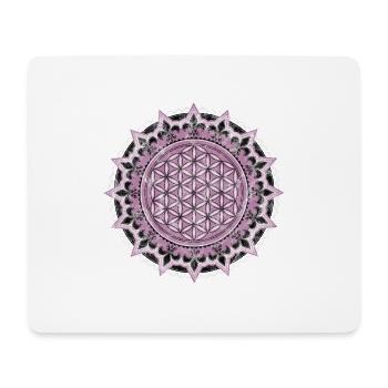 Blume des Lebens, Yoga, Heilige Geometrie, vintage - Mousepad (Querformat) - Weiß - Vorne