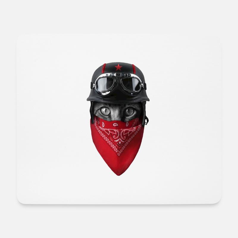 Katzen Bandana - Mousepad (Querformat) - Weiß