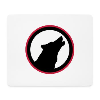 Loup hurlant - Tapis de souris (format paysage) - blanc - Devant