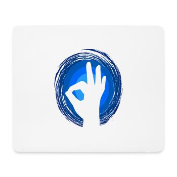 OK Hand Signal Diver Diving Certificate Gift - Mouse Pad (horizontal) - white - Front