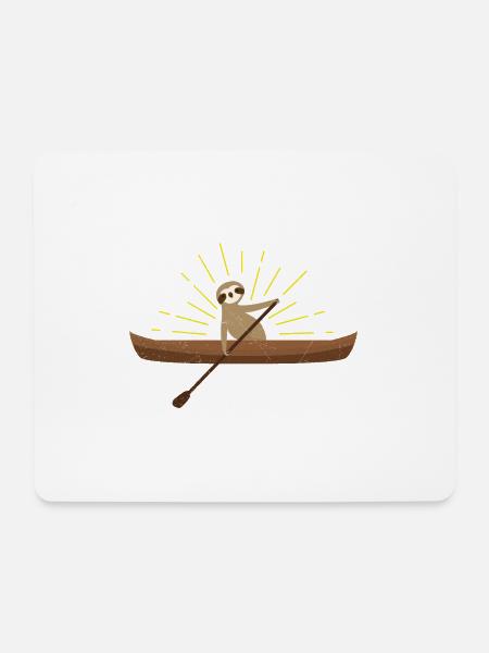 Sloth Canoeing Kanu Faultier Kanufahren Geschenk - Mousepad (Querformat) - Weiß