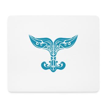 Maori Whale Tail Polynésie Tribal Tattoo Gift - Tapis de souris (format paysage) - blanc - Devant