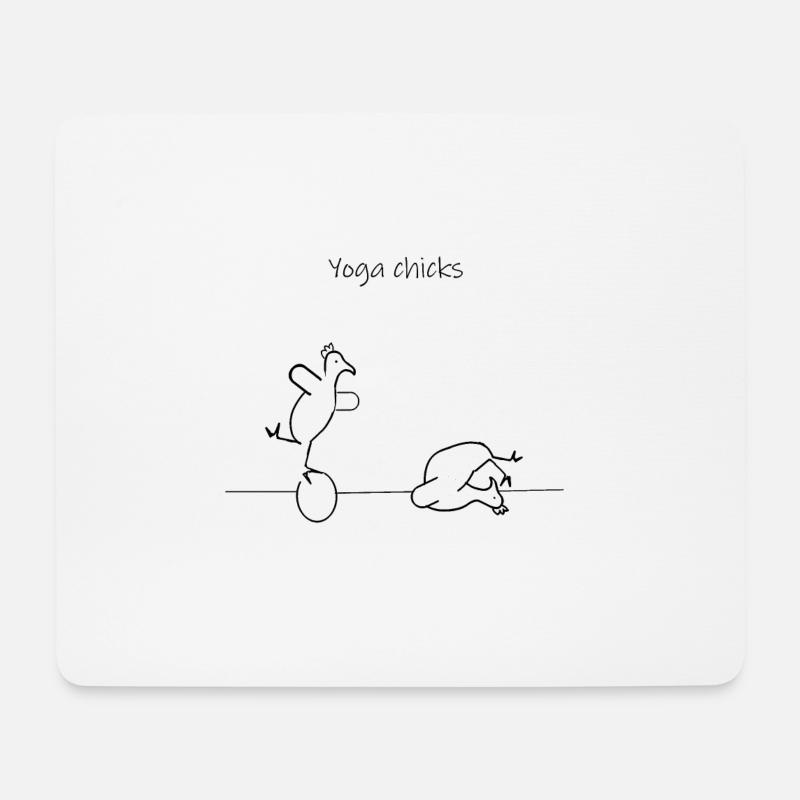 Yoga Hühner - Mousepad (Querformat) - Weiß