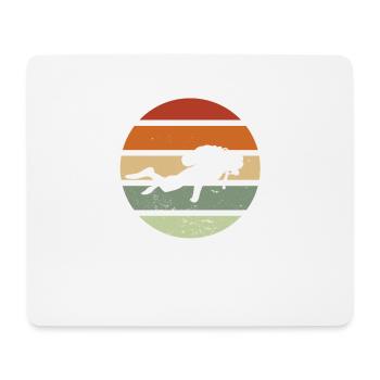 Cadeau de certificat de plongée Retro Diver Scuba Diver - Tapis de souris (format paysage) - blanc - Devant
