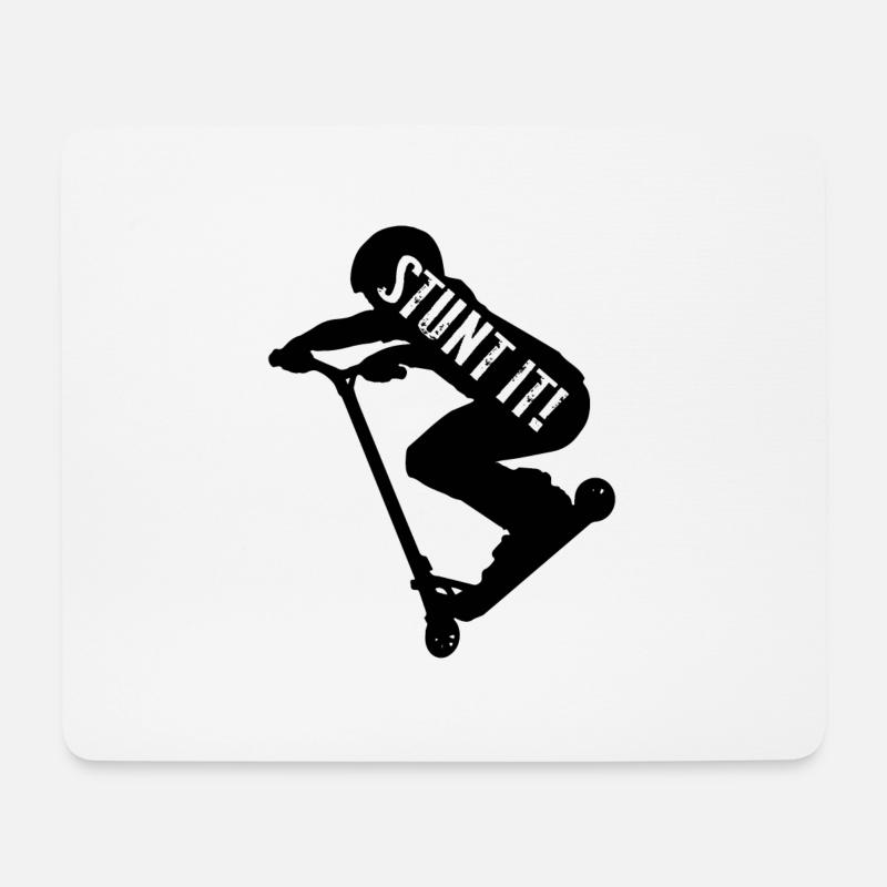Stunt it boy Scooter Sport Hobby Geschenk - Mousepad (Querformat) - Weiß