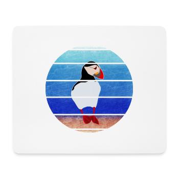 Papageientaucher - Puffin - vintage - retro - Mousepad (Querformat) - Weiß - Vorne