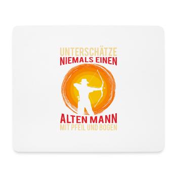 Alter Mann Bogen Bogenschütze Geburtstag Geschenk - Mousepad (Querformat) - Weiß - Vorne